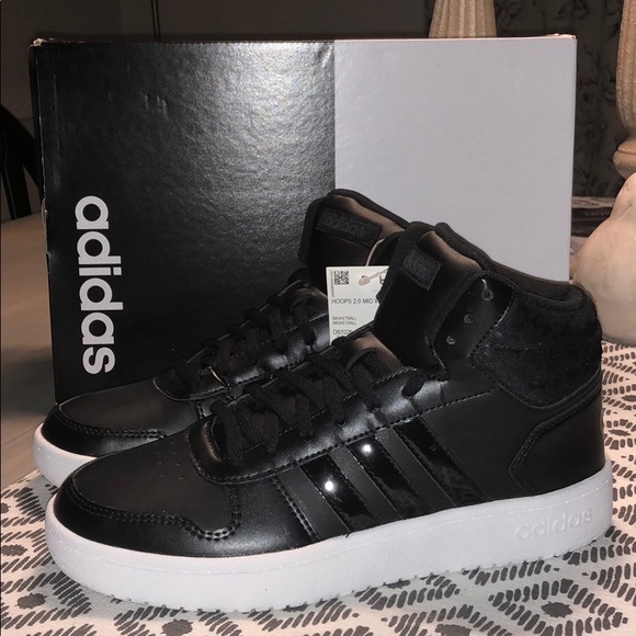 Adidas Hoops 2.0 Mid - Black/Black - NIB - Picture 3 of 6